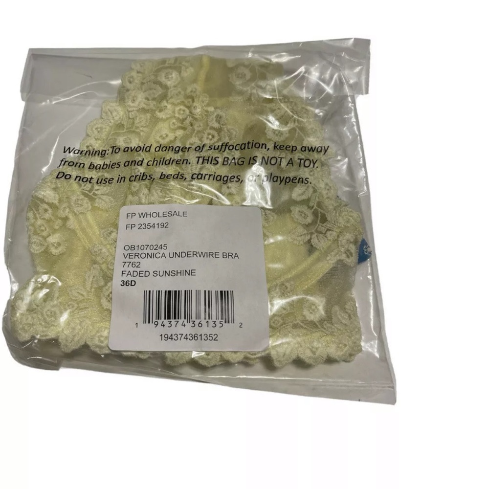 Free People Veronica Lace Bra 36D Faded Sunshine - Picture 12 of 12